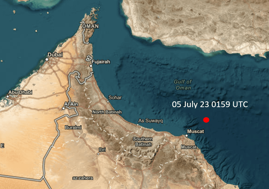 map showing incident location