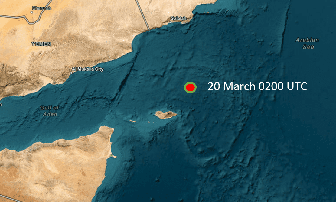 Suspicious Approach Reported by a Vessel in the Arabian Sea