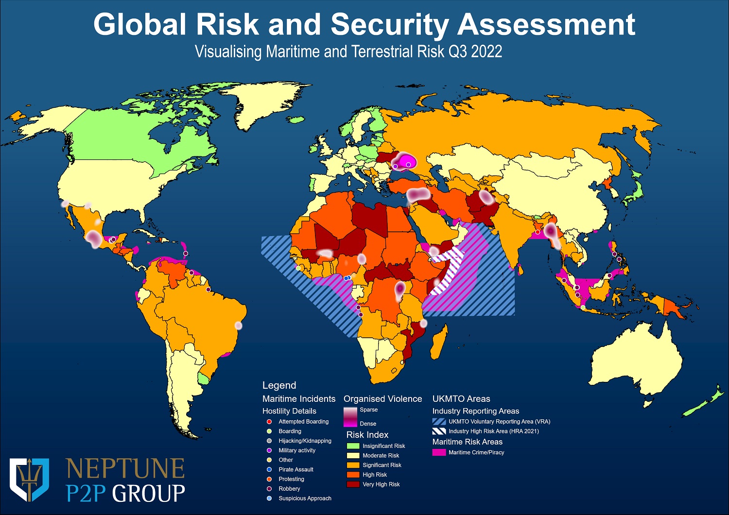 Neptune P2P Group Featured - Global Risk Map Q3, 2022