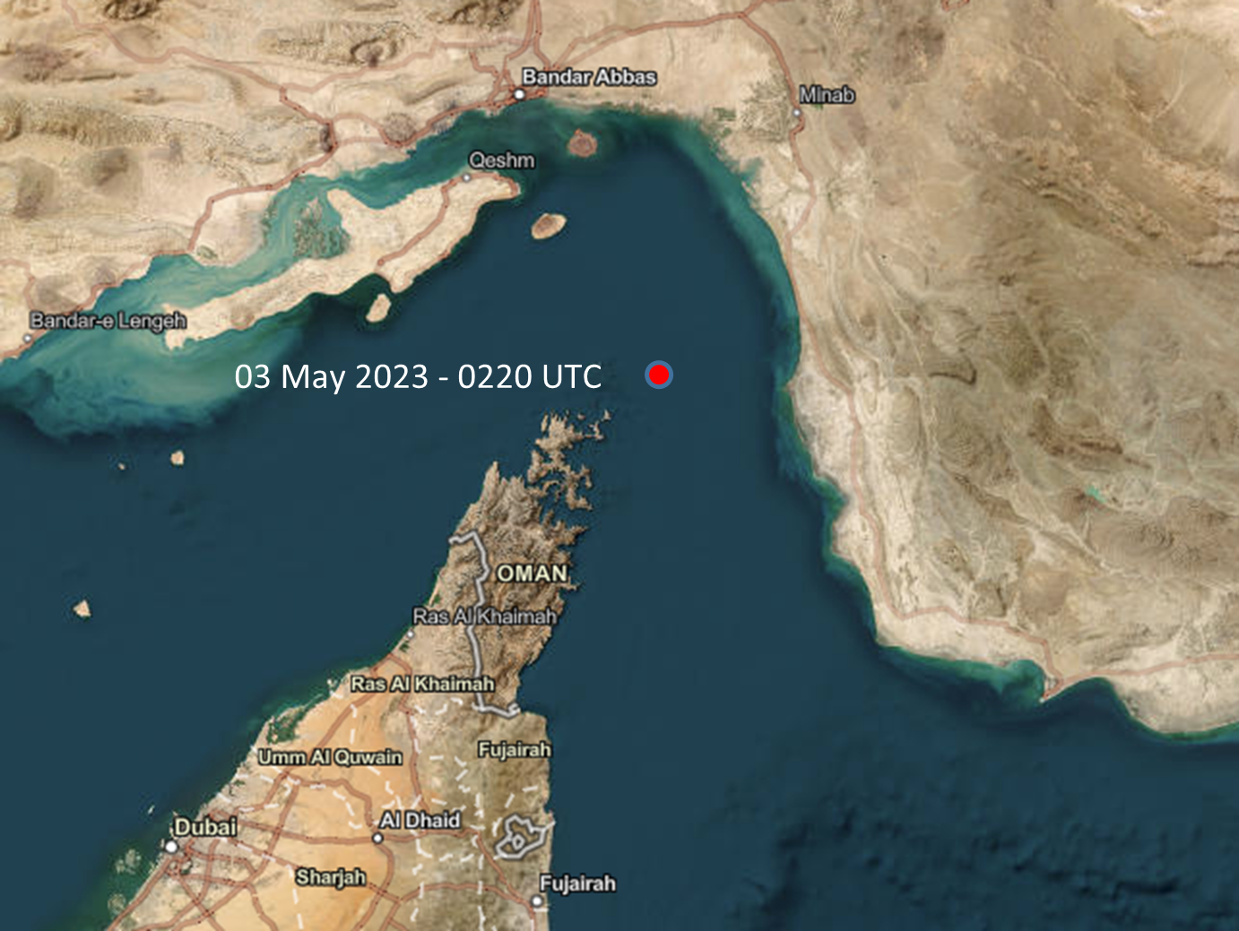 Neptune P2P Group - Incident Alert - Tanker Seized in the Strait of Hormuz map