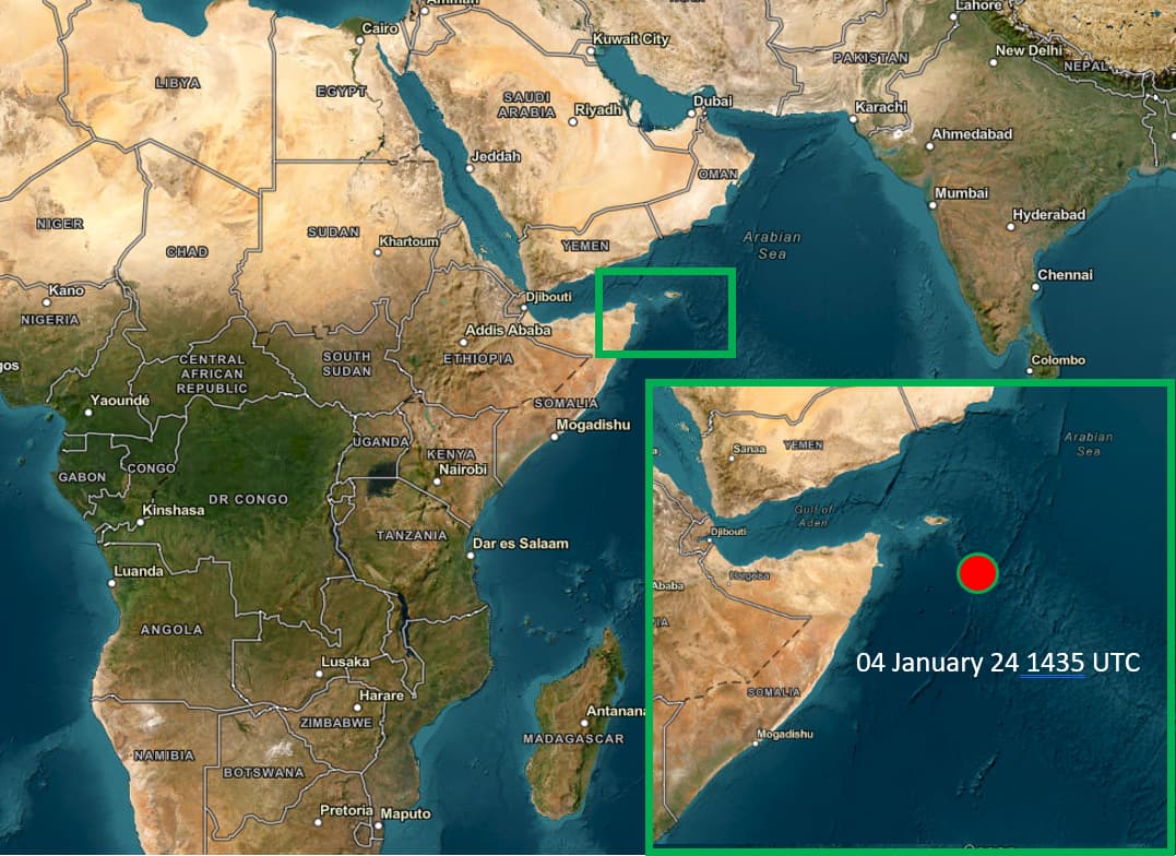 Vessel Attacked in the Indian Ocean