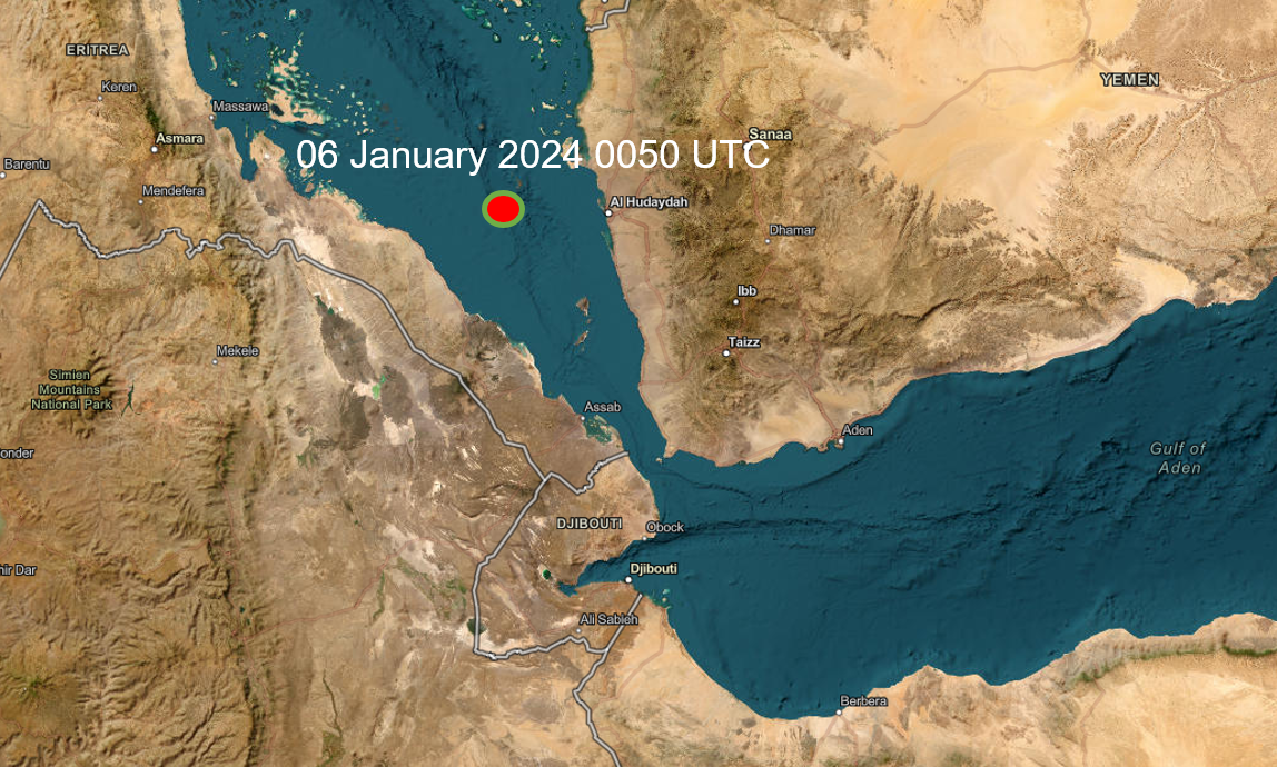 Vessel Struck by a Projectile in the Southern Red Sea 