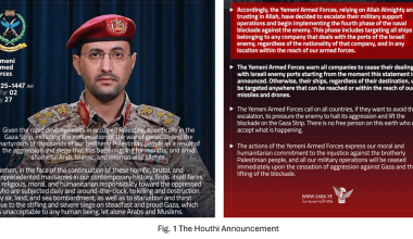 The Houthis Announce an Escalation ‎ of the Blockade of the Red Sea ‎